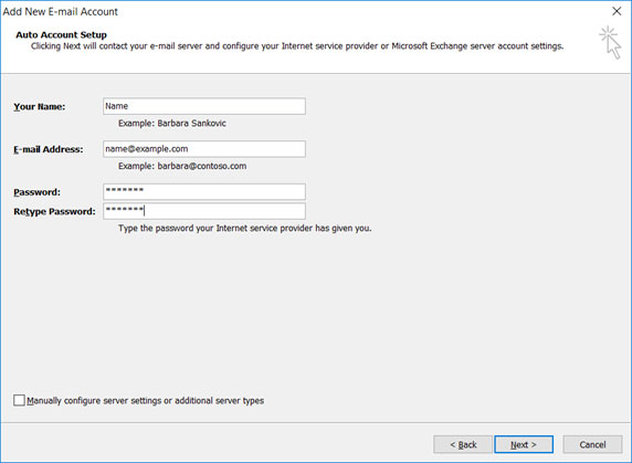 Setup ICA.NET email account on your Outlook 2007 Mail Step 4